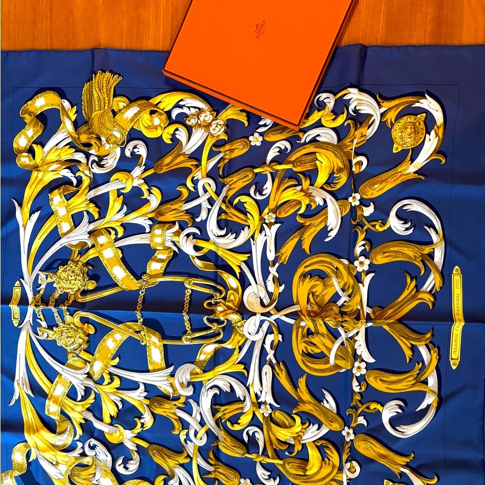 Hermès limited edition.  Royal blue carré